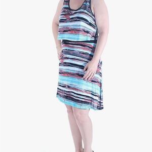 Kensie Paint Stripe Sleeveless Dress